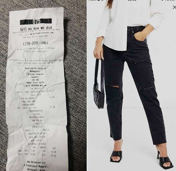 קבלה של מקדונלד'ס // צילום: מתוך הפייסבוק